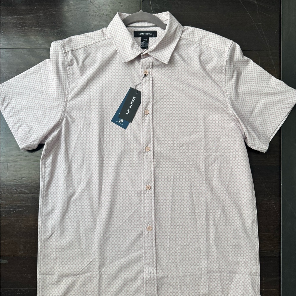 Kenneth Cole White Casual Button Down Shirt Short Sleeve